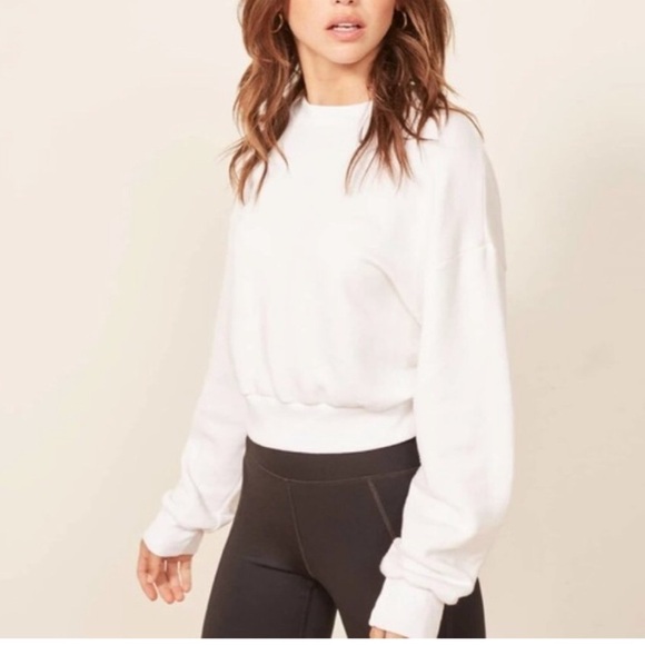 Reformation Hunter classic sweatshirt vintage white XL - Picture 1 of 12